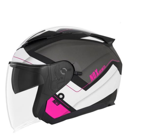 Kaciga NOX Jet 129 TRIOM mat crno roza