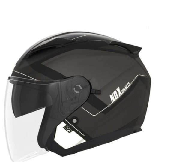 Kaciga NOX Jet 129 TRIOM mat crno bela
