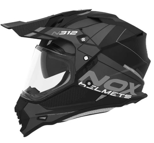 Kaciga za motor NOX Cross sa vizirom N312 DRONE mat crno titanium